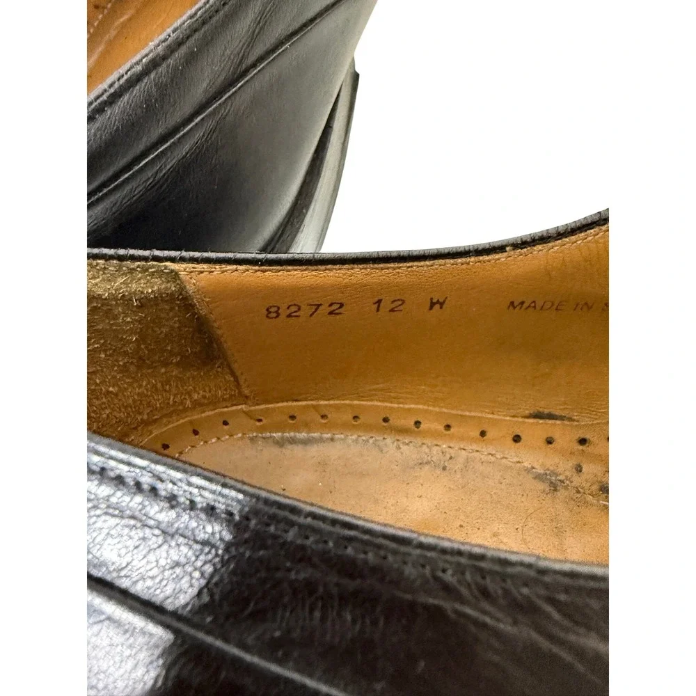 Magnanni Men 8272 Black Leather Cap Toe Derby Dress Shoes Made in Spain Size 12W